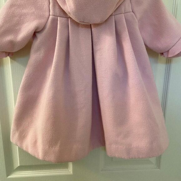 Florence Eiseman Girls Pink Fleece Ruffle Front Hooded Dress Coat Size 12 Months - Picture 12 of 12